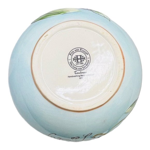 Fitz & Floyd Toulouse Set of 4 Blue Small Bowls Songbirds and Butterflies - Picture 4 of 9